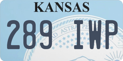 KS license plate 289IWP