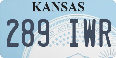 KS license plate 289IWR