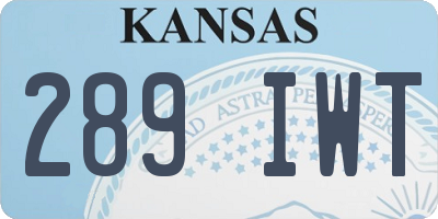 KS license plate 289IWT