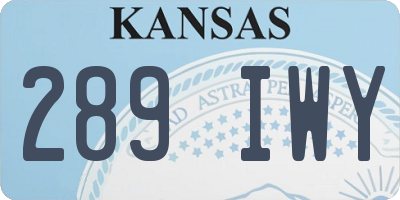 KS license plate 289IWY