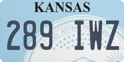 KS license plate 289IWZ