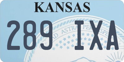 KS license plate 289IXA