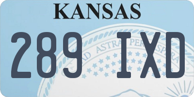 KS license plate 289IXD
