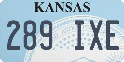 KS license plate 289IXE
