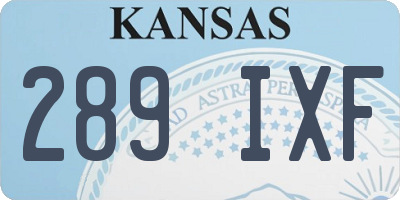 KS license plate 289IXF
