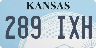 KS license plate 289IXH