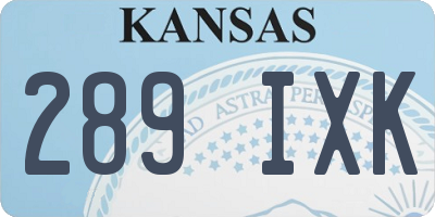 KS license plate 289IXK