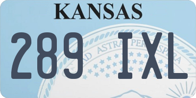 KS license plate 289IXL