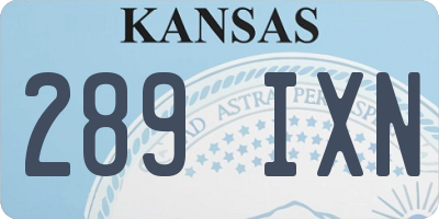 KS license plate 289IXN