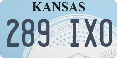 KS license plate 289IXO