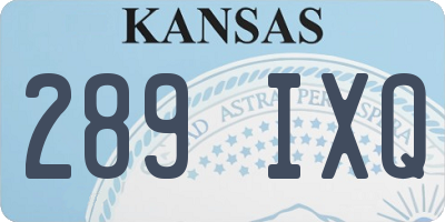KS license plate 289IXQ