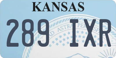 KS license plate 289IXR