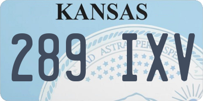 KS license plate 289IXV
