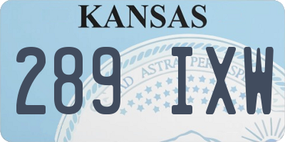 KS license plate 289IXW