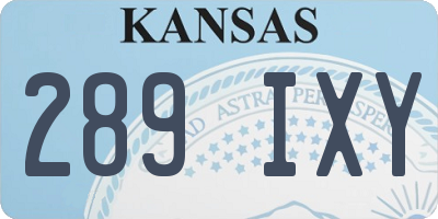 KS license plate 289IXY