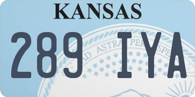 KS license plate 289IYA