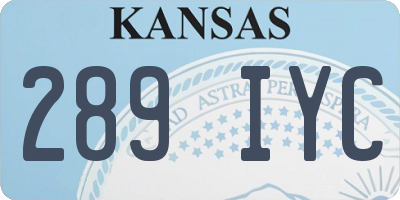 KS license plate 289IYC
