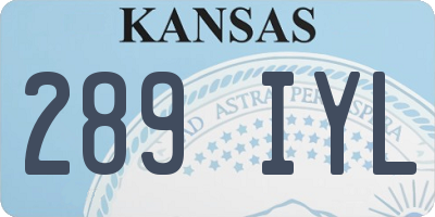 KS license plate 289IYL