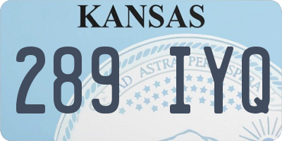 KS license plate 289IYQ