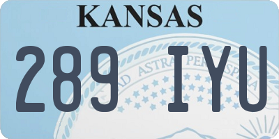 KS license plate 289IYU