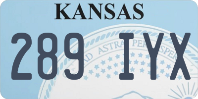 KS license plate 289IYX