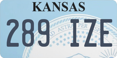 KS license plate 289IZE