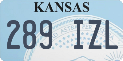 KS license plate 289IZL