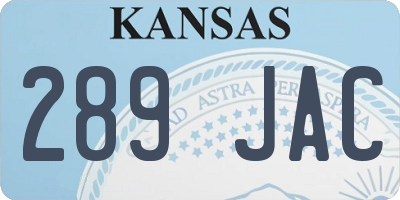 KS license plate 289JAC