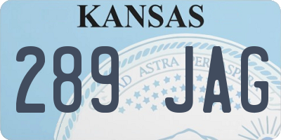 KS license plate 289JAG