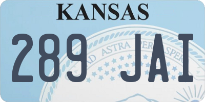KS license plate 289JAI
