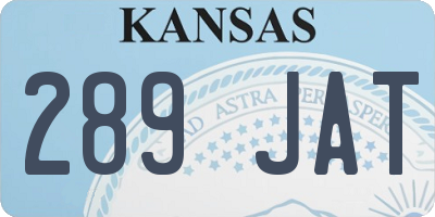 KS license plate 289JAT
