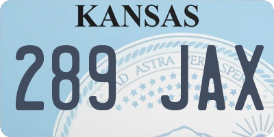 KS license plate 289JAX