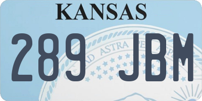 KS license plate 289JBM