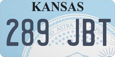 KS license plate 289JBT