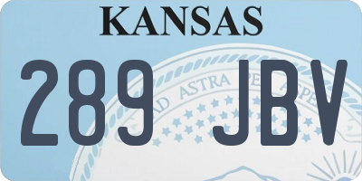 KS license plate 289JBV