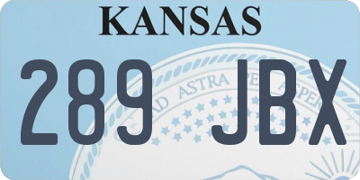 KS license plate 289JBX