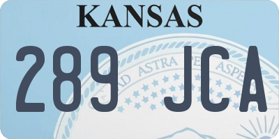 KS license plate 289JCA