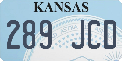 KS license plate 289JCD