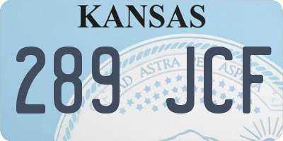 KS license plate 289JCF