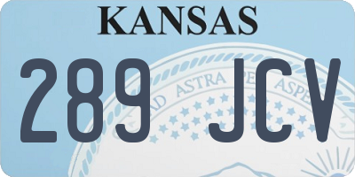 KS license plate 289JCV