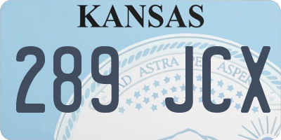 KS license plate 289JCX