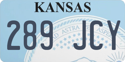 KS license plate 289JCY
