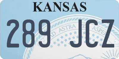 KS license plate 289JCZ