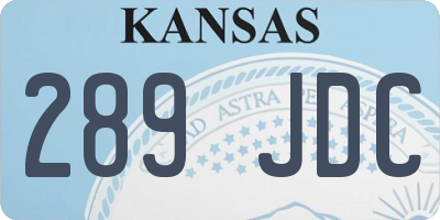 KS license plate 289JDC