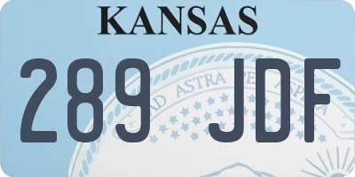 KS license plate 289JDF