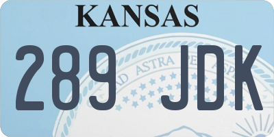KS license plate 289JDK