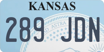 KS license plate 289JDN