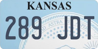 KS license plate 289JDT