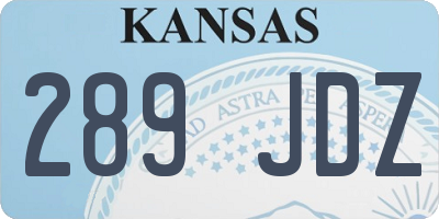 KS license plate 289JDZ