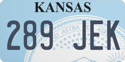 KS license plate 289JEK